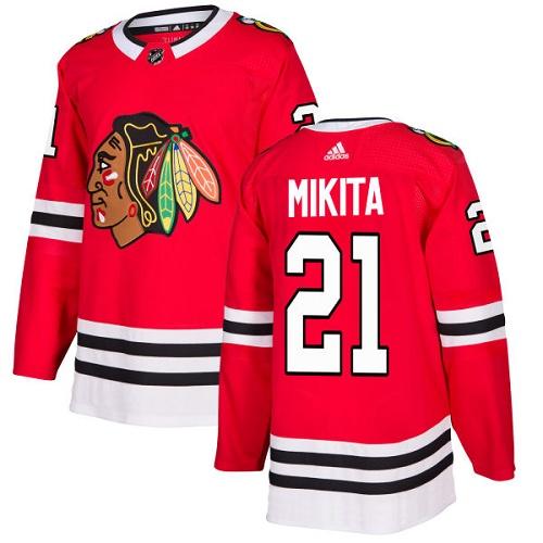 Adidas Men Chicago Blackhawks 21 Stan Mikita Red Home Authentic Stitched NHL Jersey